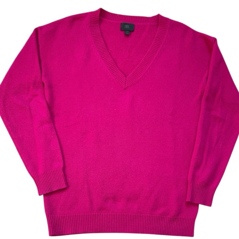Banana Republic V-Neck Sweater Wool Cashmere Fuschia Small - Picture 4 of 10